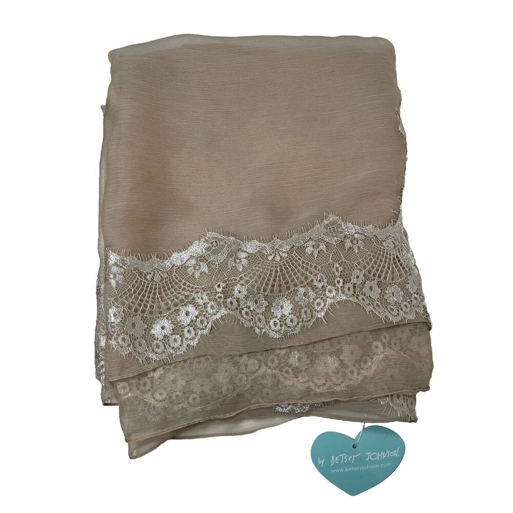 Betsey Johnson Tan Lace Scarf